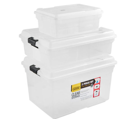 Addis Clear Storage set (56L,26L,+ 11L) Addis Clear Storage set (56L,26L,+ 11L)