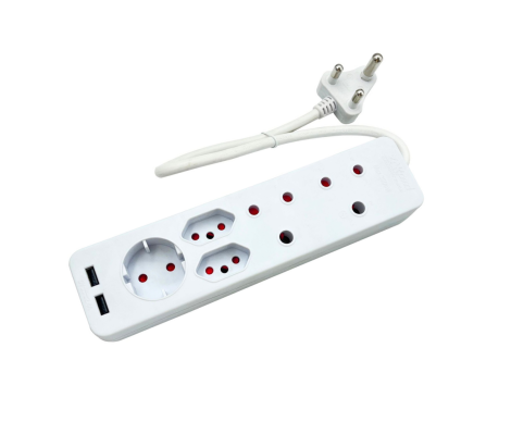 Multiplug 2X16A 2XEURO 1XSHUKO 2XUSB-2
