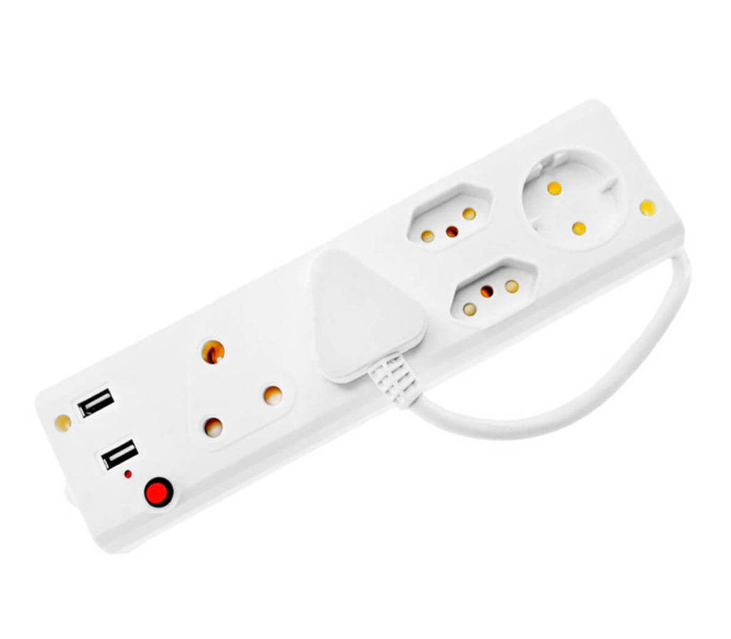 Watt&Co - Multiprise Biplite - 2 prises 16A et 2 ports USB - Rotative 180° Pas Cher La Réunion