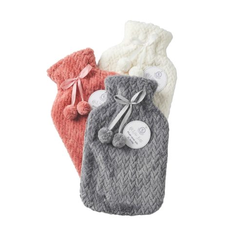 Home Classix Sherpa covered hot water bottle 2L assorted