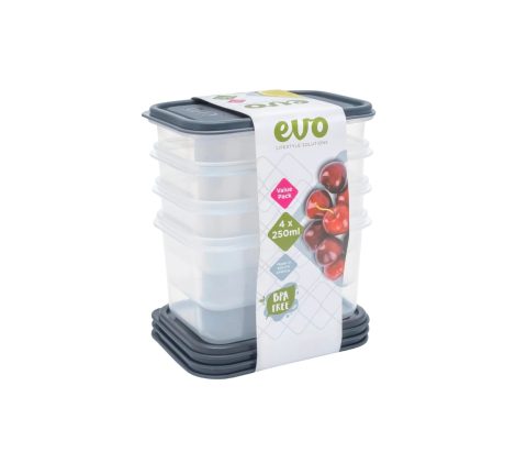 250ml 4 pc Snack Box Grey