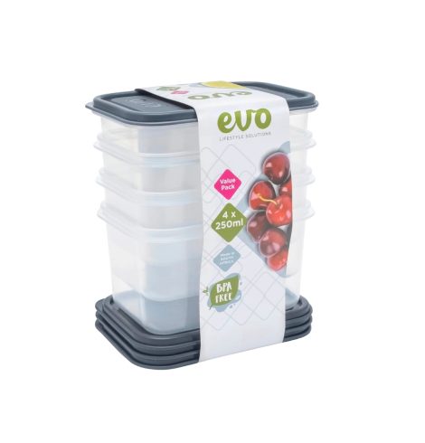 250ml 4 pc Snack Box Grey