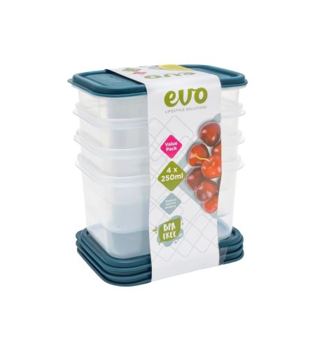 250ml 4 pc Snack Box Teal