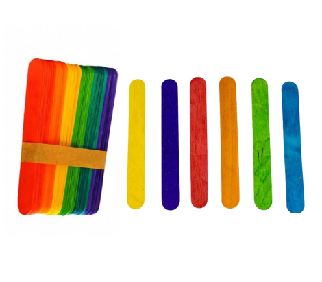COLOURED SUCKER STICKS WIDE 50PCS