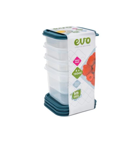 EVO 150 ml 4 pc Snack Box Teal