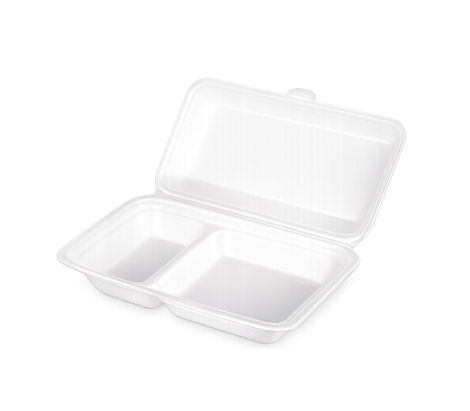 S-40 Dinner box 2 div white (75PK)