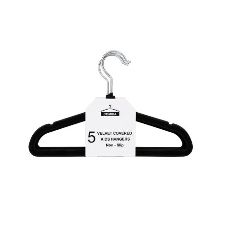 Black Hangers – Kids – Velvet – 5pc