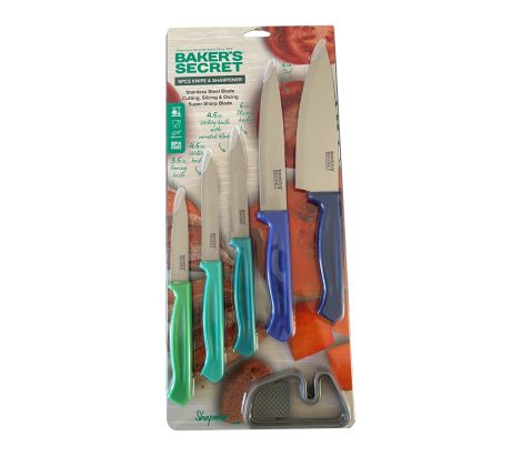 bakers secret 6pcs knives set with sharnener