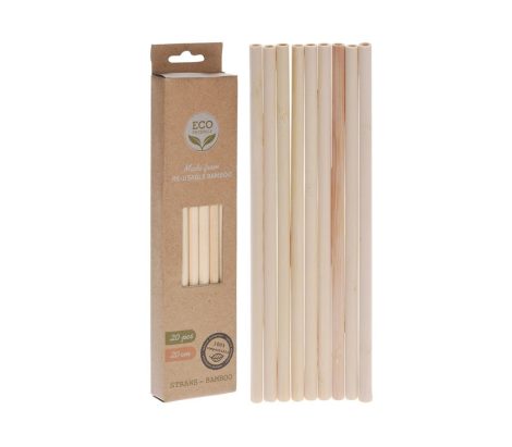 set of Straws Bamboo 20pcs