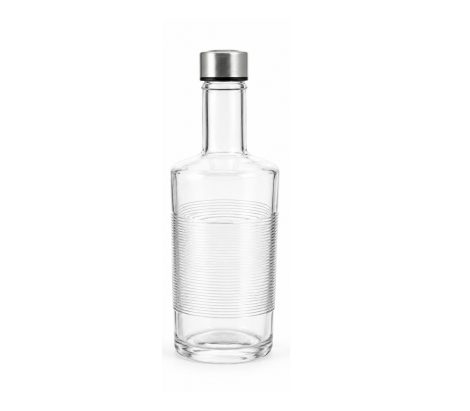 Banded Glass Bottle 1000ml Clear
