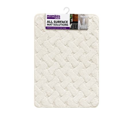 Bath Mat Plush Pattern Cream 5080cm