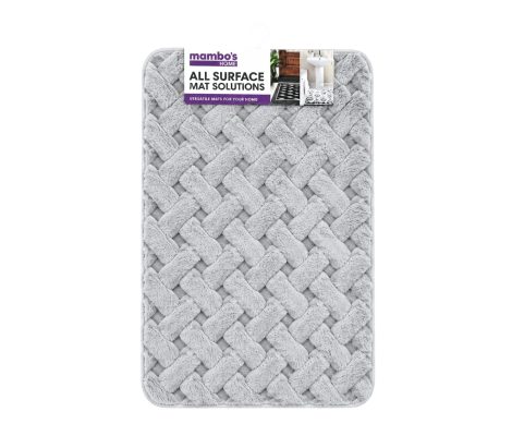 Bath Mat Plush Pattern Dark Grey 5080cm