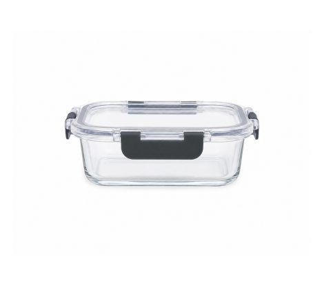 Glass Food Saver – Clip Lid – Rect – 410ml