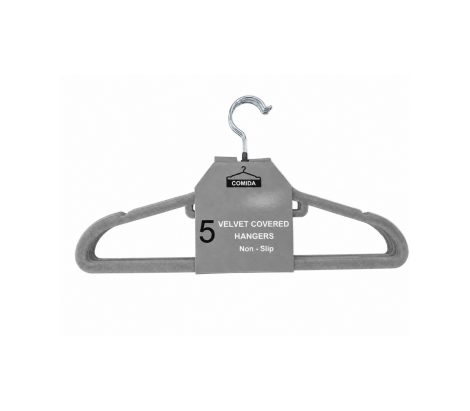 Hangers – Velvet – 5pc – Grey