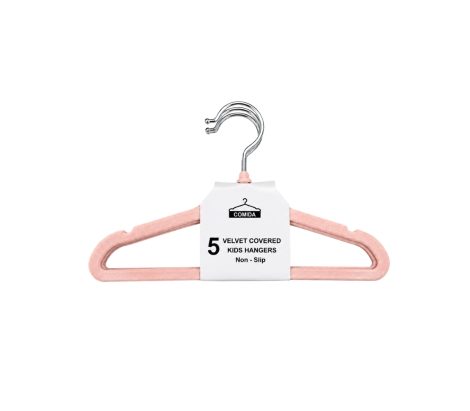 Hangers – kids – Velvet – 5pc – pink