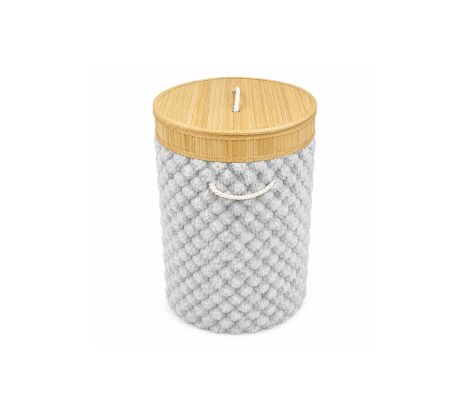 Laundry Storage Plush Round Honey Grey