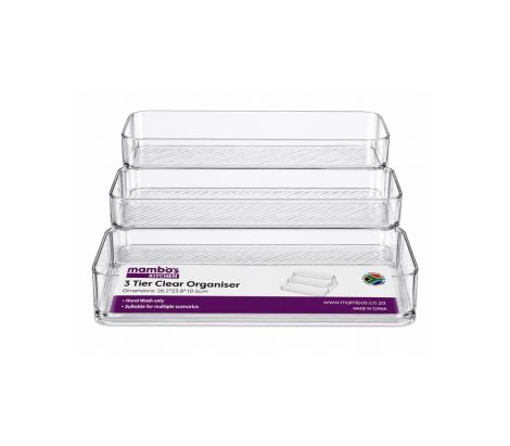Mambos 3 Tier Clear Organiser