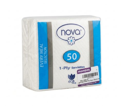Nova Serviettes 1Ply Virgin 300×300 (50’s)