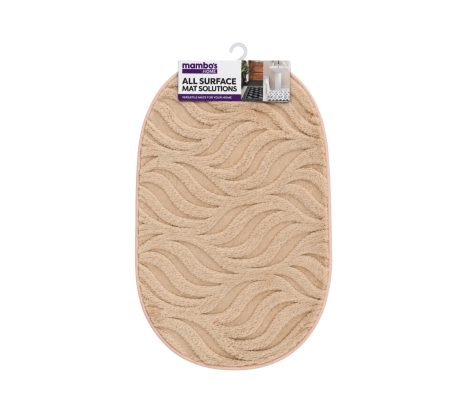Bath Mat Oval Leaf Pattern Natural 5080cm