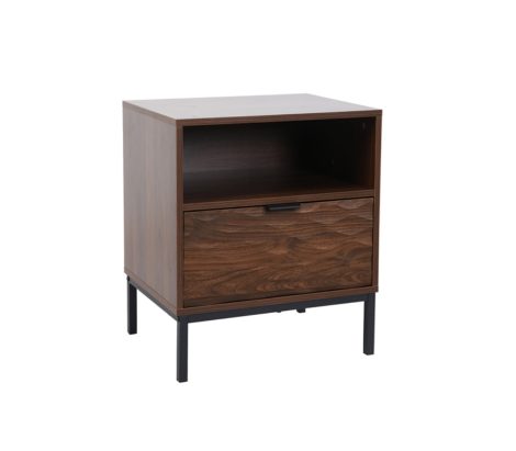Furn- Dune Bedside Table 1 Drawer Mocha Brown