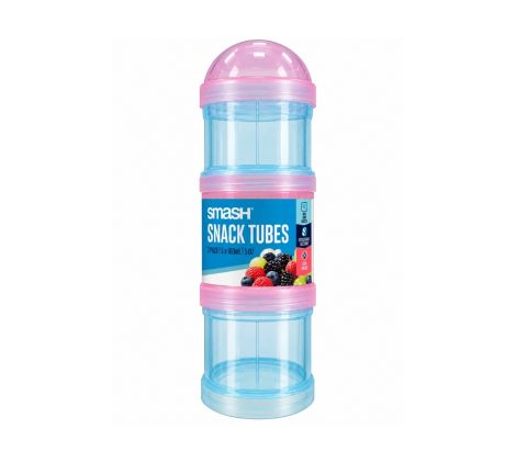 PP Triple Snack Tubes Leakproof Pink