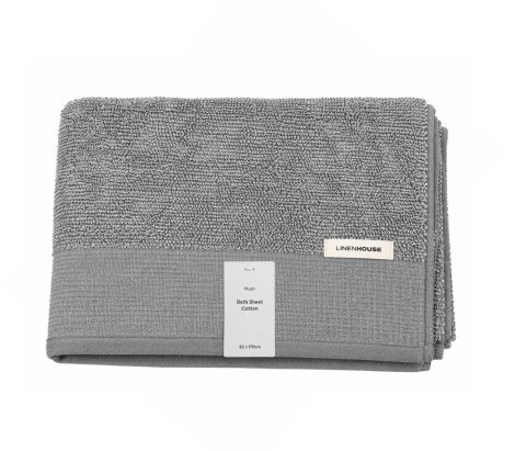 Plush Bath Sheet Grey 80x170cm Plush Bath Sheet Grey 80x170cm