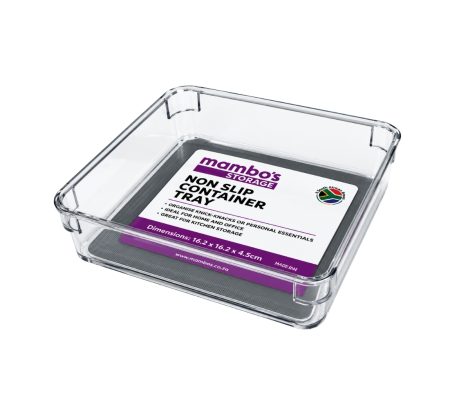 Mambos – Clear Organiser Bin With TPR Base,16.216.24.6Cm
